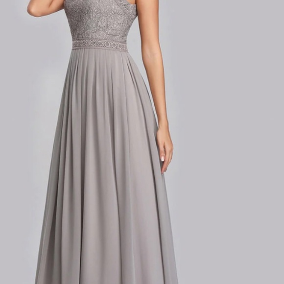 NWT Ever Pretty Gray Pleated Gown Size 10 great for any formal occasion - Picture 1 of 14